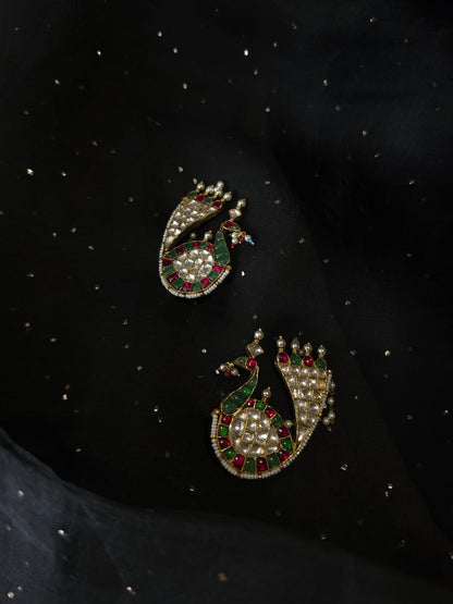 Mahamayur fern ear cuffs