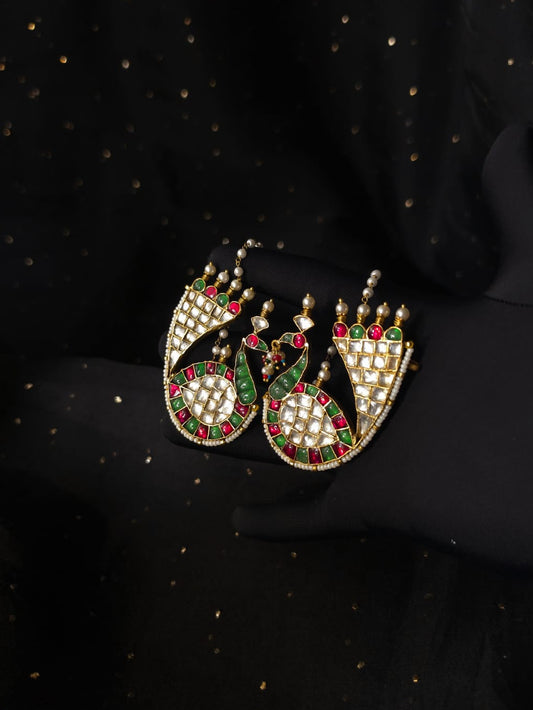 Mahamayur fern ear cuffs