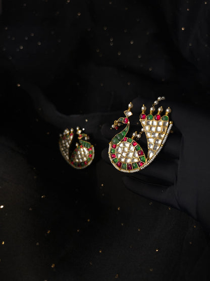 Mahamayur fern ear cuffs