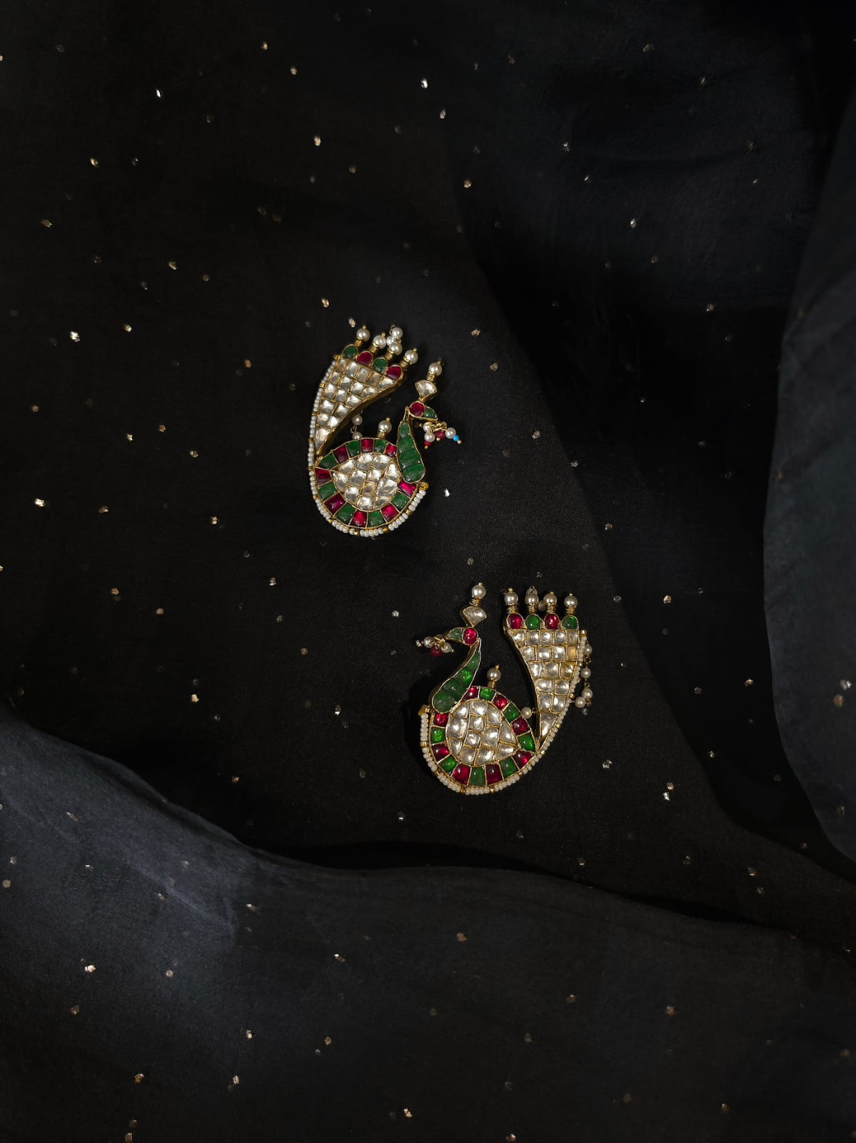 Mahamayur fern ear cuffs