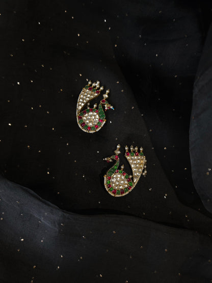 Mahamayur fern ear cuffs