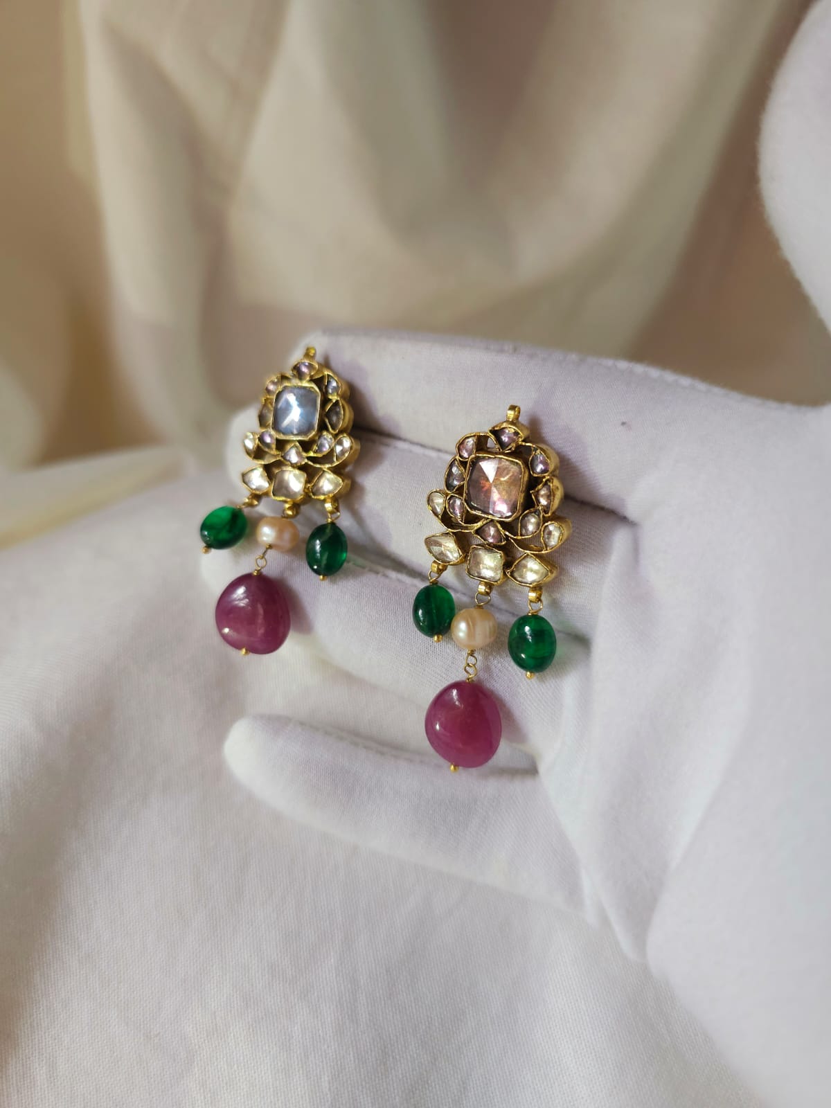 Mahamayur ruby earrings