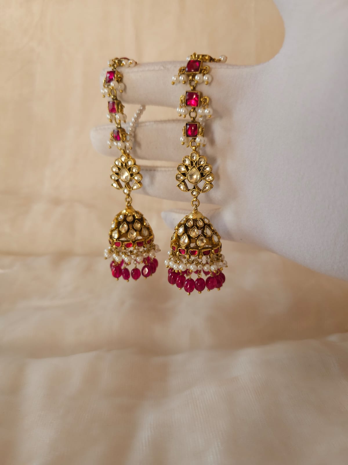 Antique spinel jhumkas