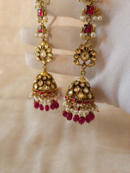 Antique spinel jhumkas