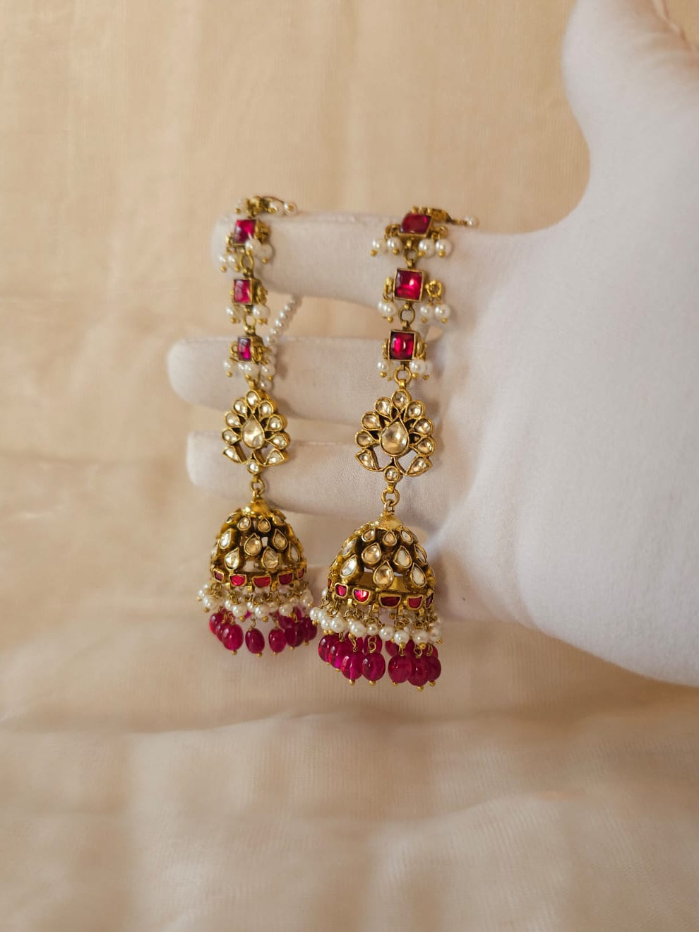 Antique spinel jhumkas
