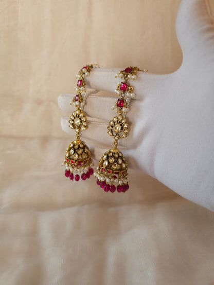 Antique spinel jhumkas
