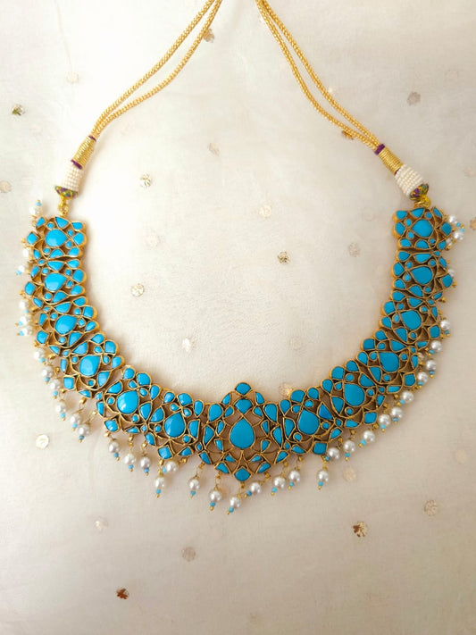 Padmam turquoise necklace set