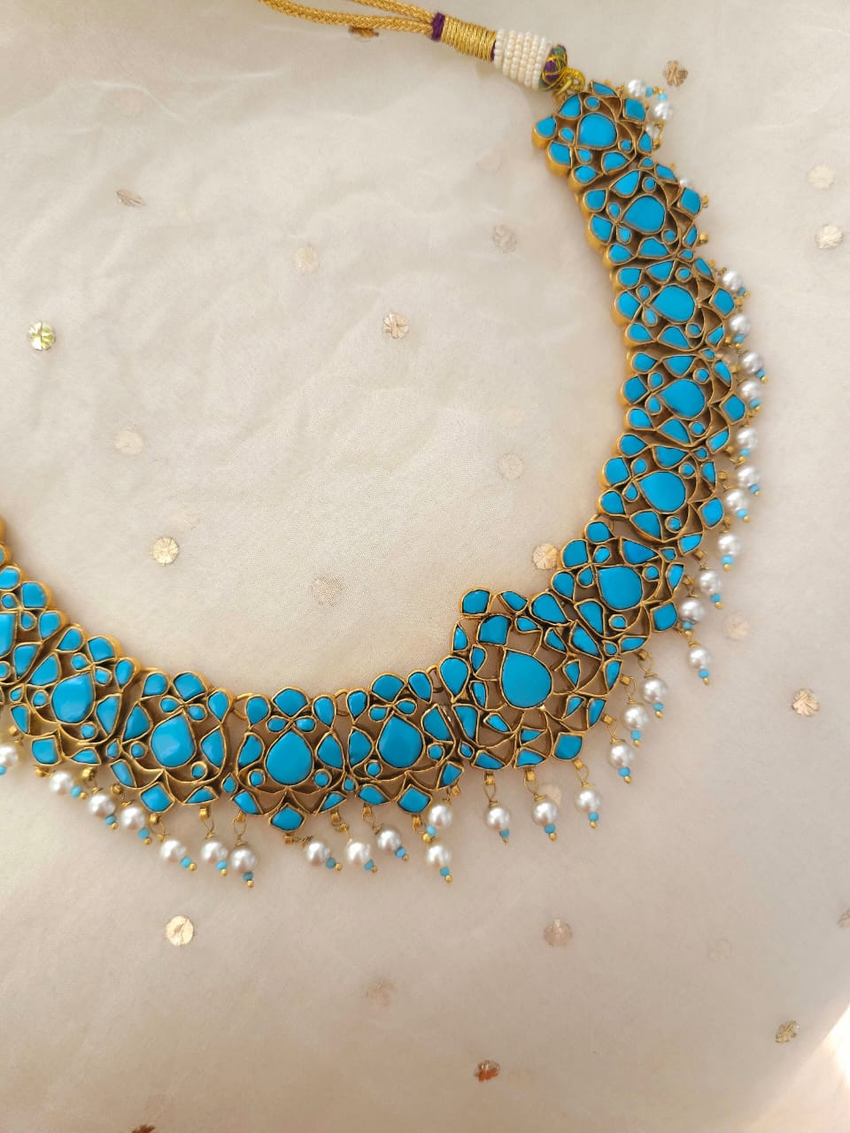 Padmam turquoise necklace set