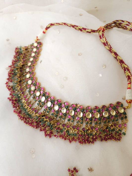 Rhodolite gulkand necklace set