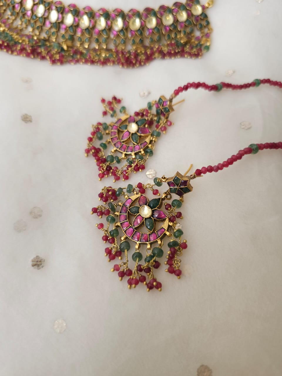 Rhodolite gulkand necklace set