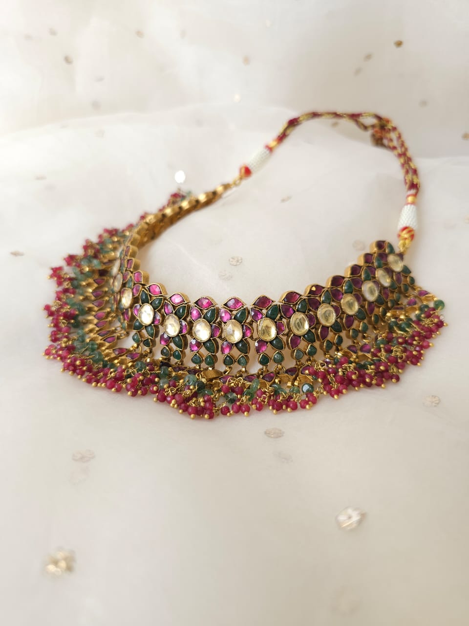 Rhodolite gulkand necklace set