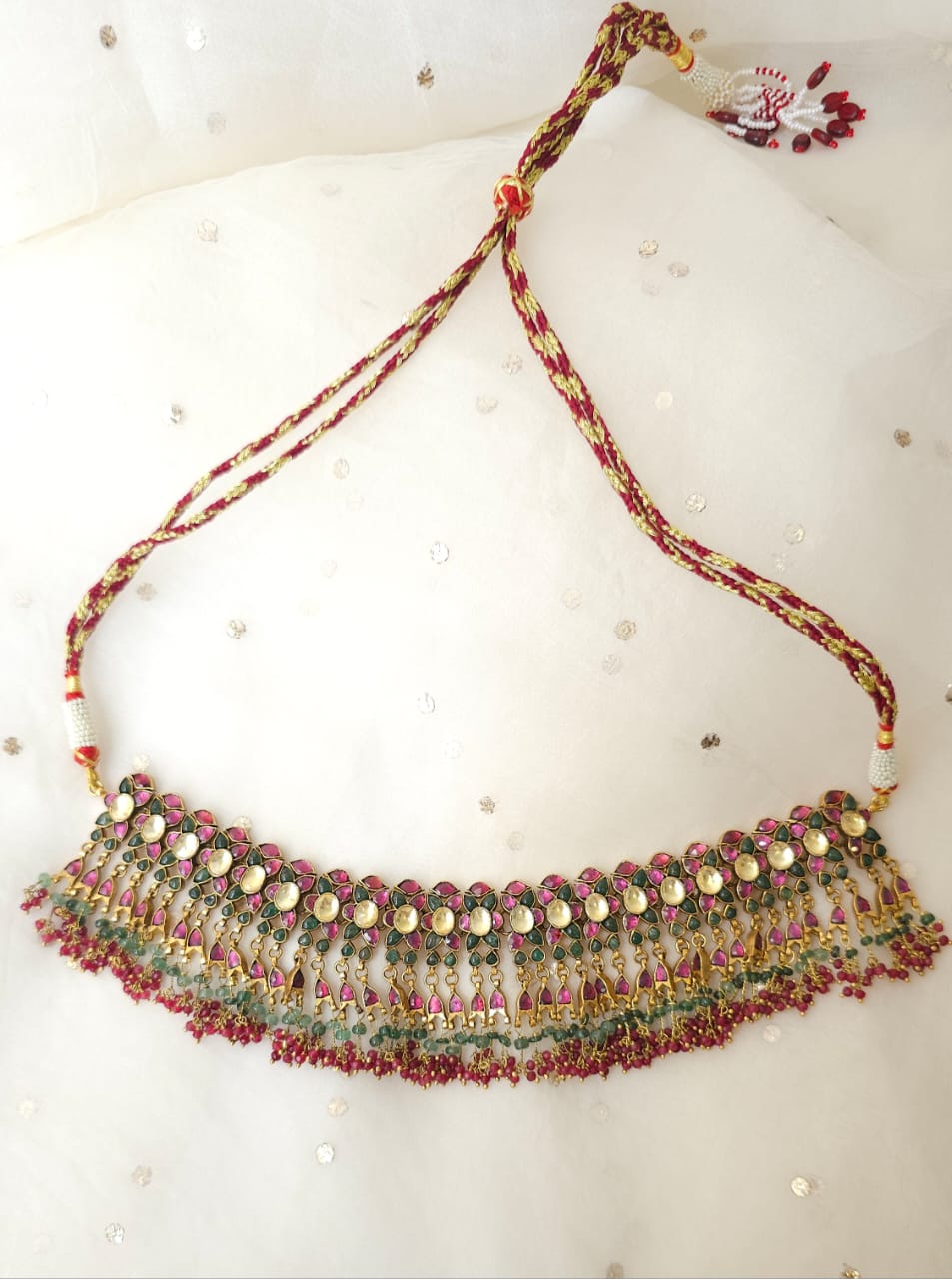 Rhodolite gulkand necklace set