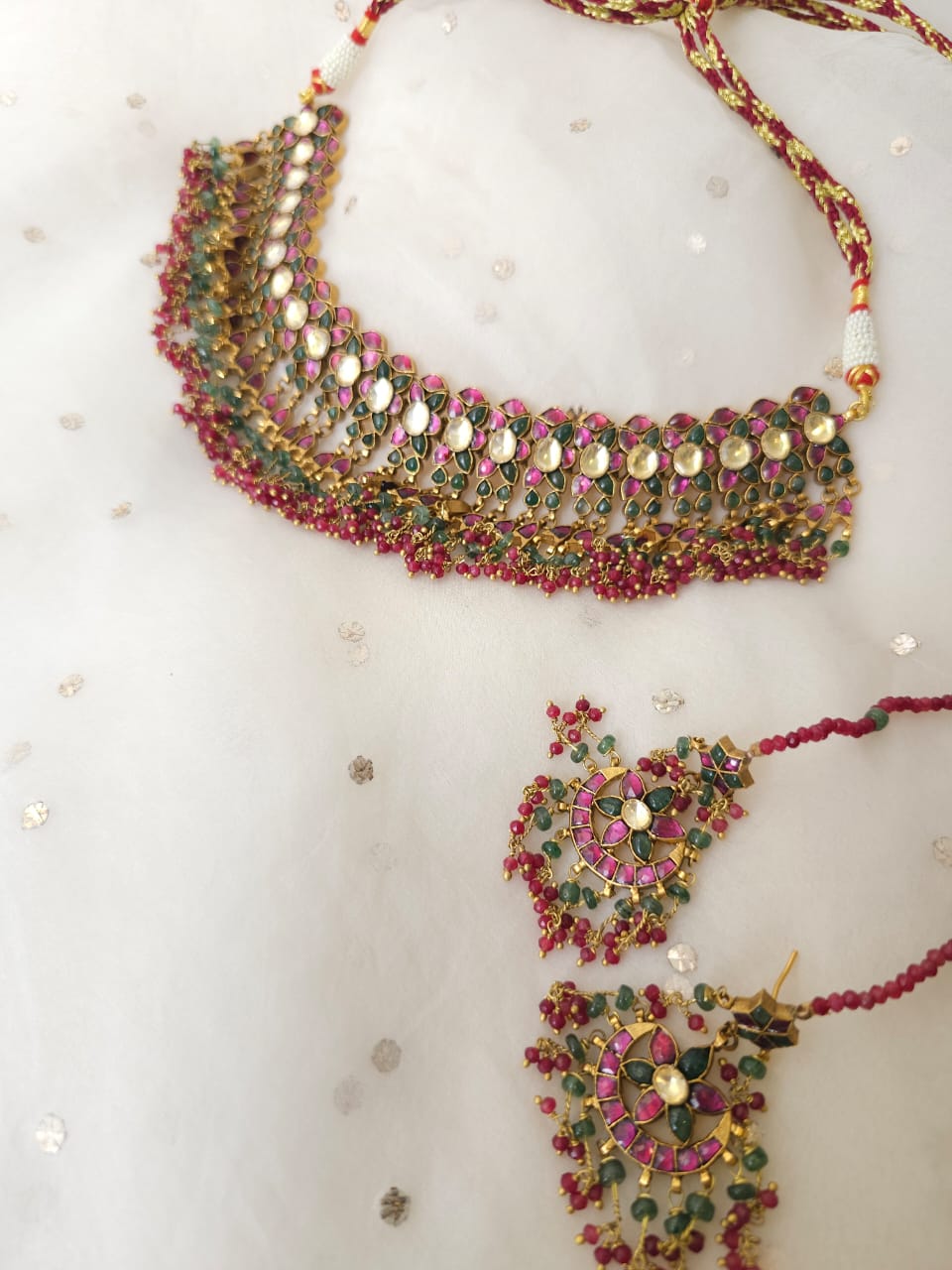 Rhodolite gulkand necklace set