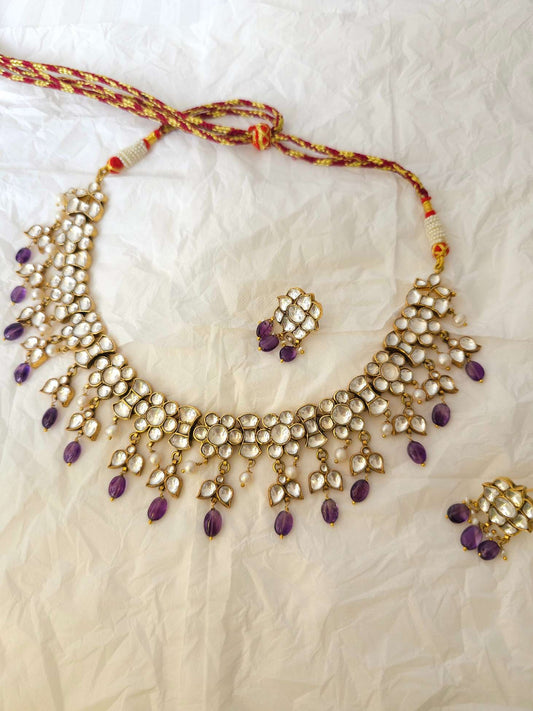 Moh-maya amethyst necklace set