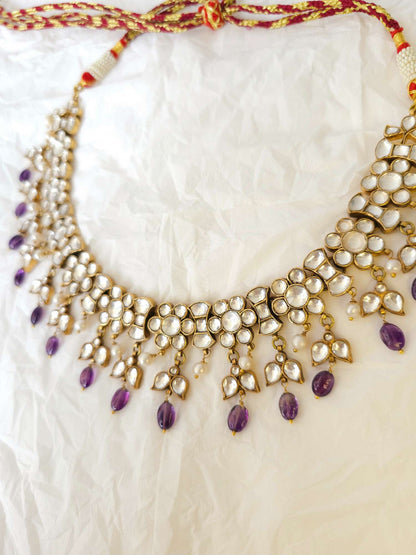 Moh-maya amethyst necklace set