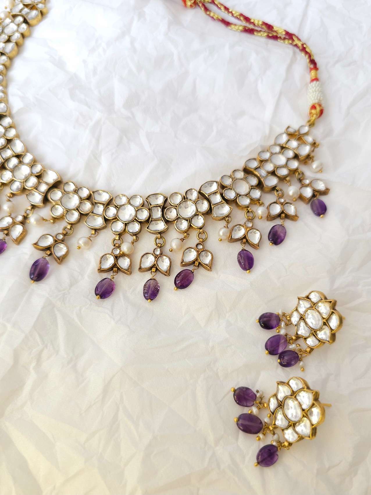 Moh-maya amethyst necklace set