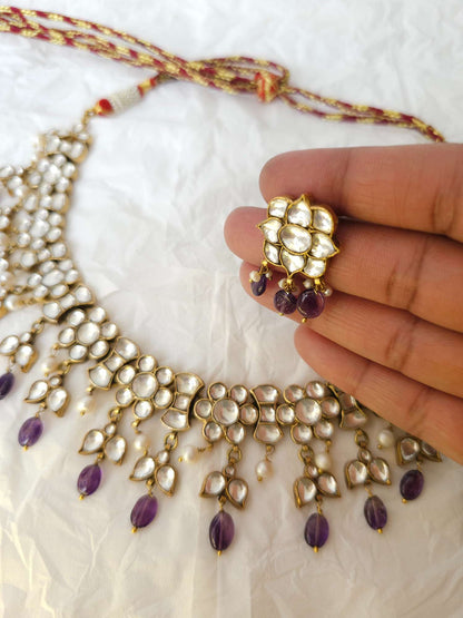 Moh-maya amethyst necklace set