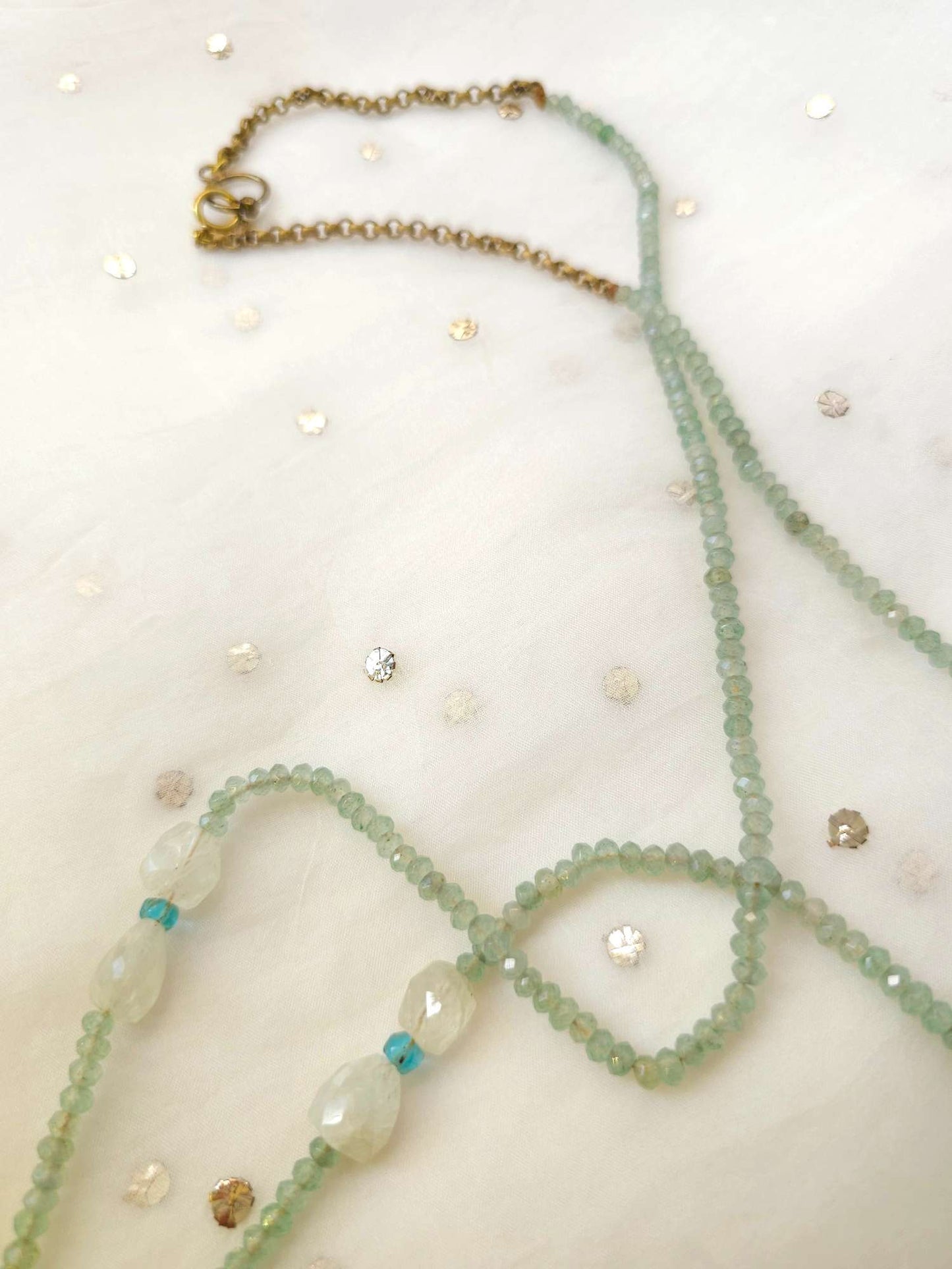 Aventurine tumble long necklace