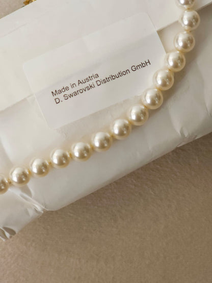 Swarovski pearls citrine ruby necklace