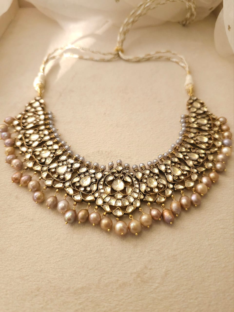Late 19th century alloy necklace set