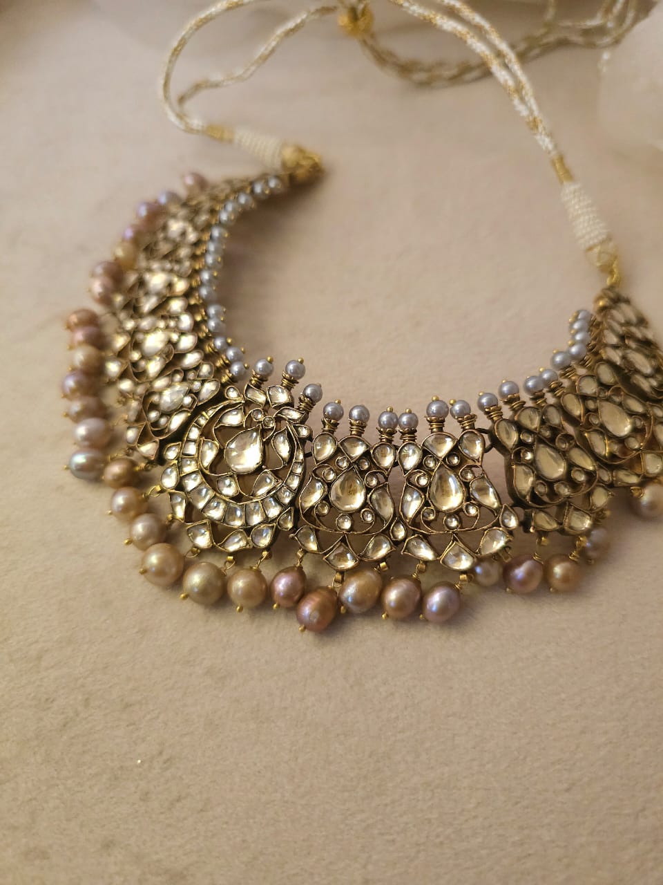 Late 19th century alloy necklace set
