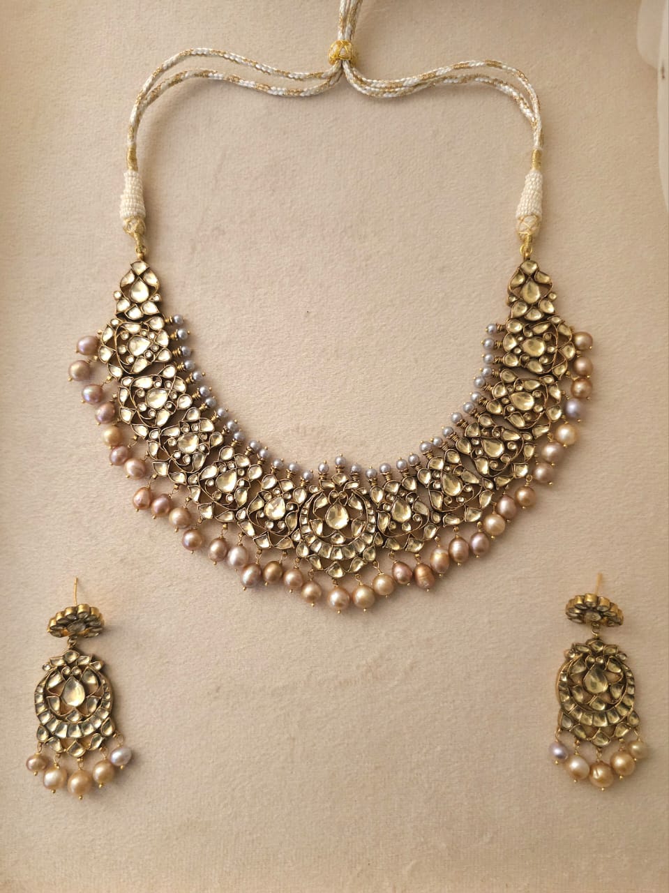 Late 19th century alloy necklace set