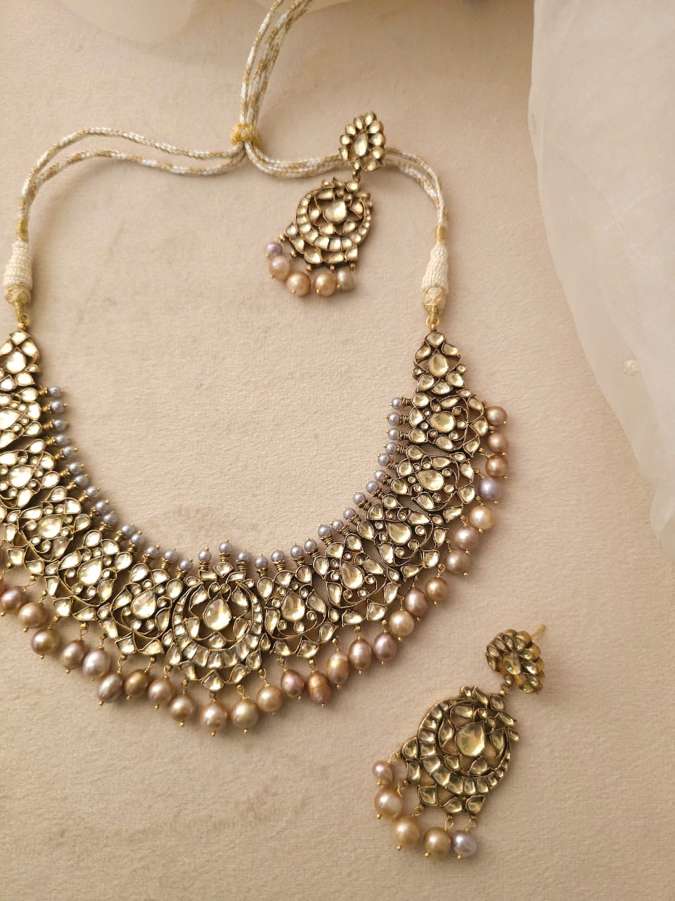 Late 19th century alloy necklace set