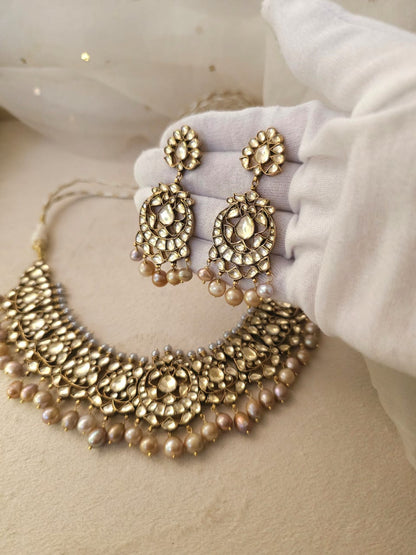 Late 19th century alloy necklace set