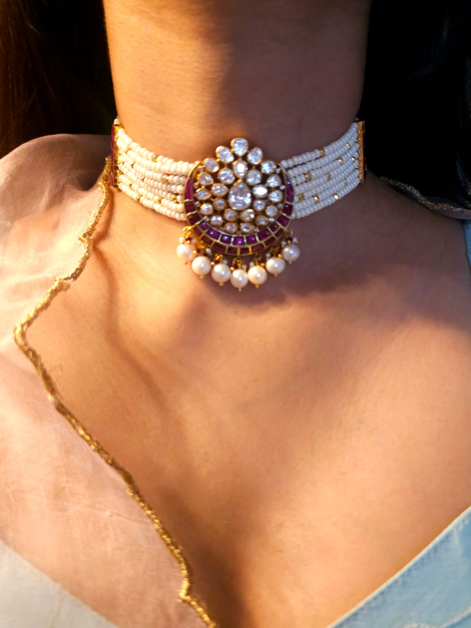 Super moon silver necklace
