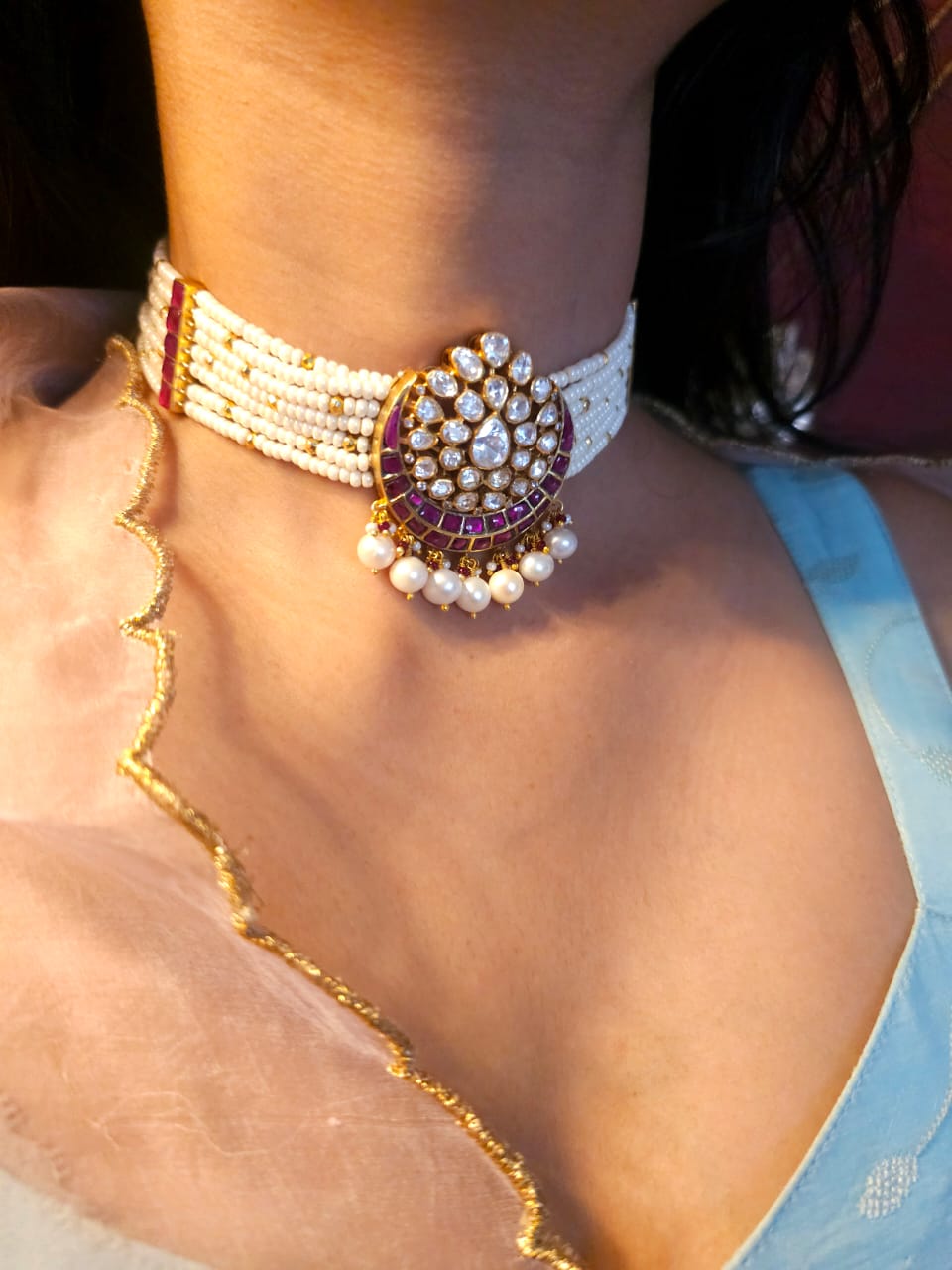Super moon silver necklace