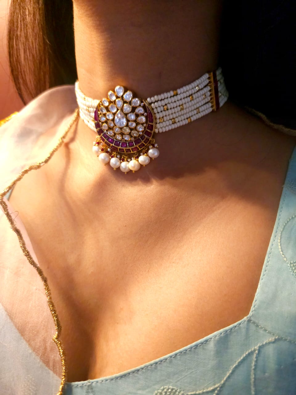Super moon silver necklace