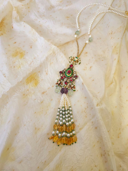 Byzantine citrine tassel necklace