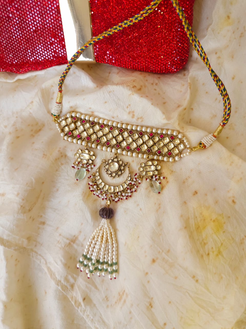 Scarlet affair tassel necklace set