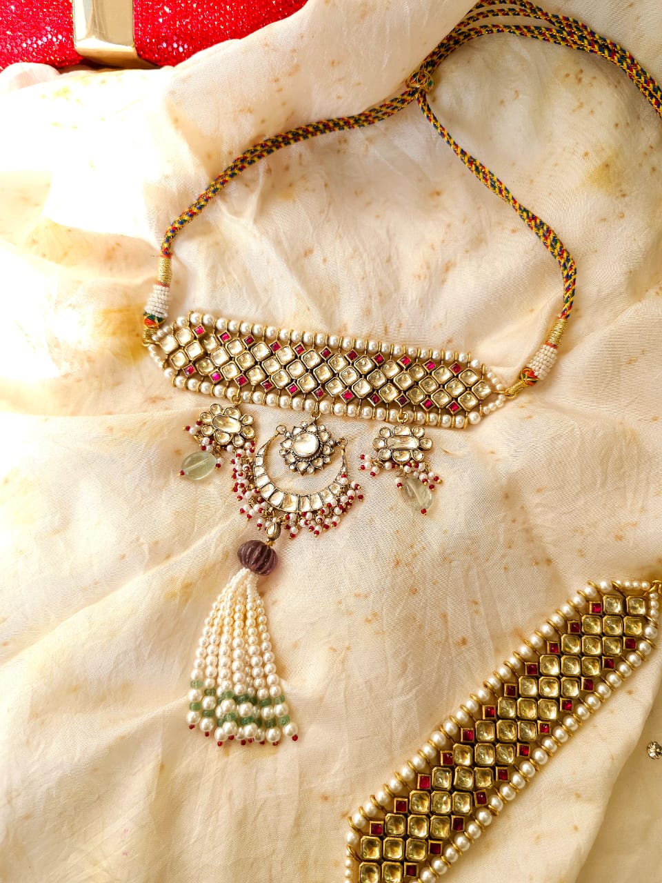 Scarlet affair tassel necklace set