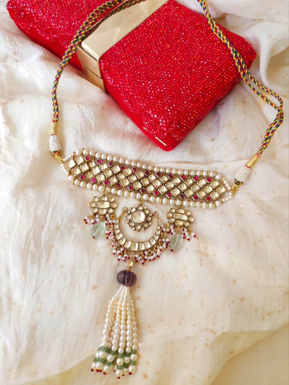 Scarlet affair tassel necklace set