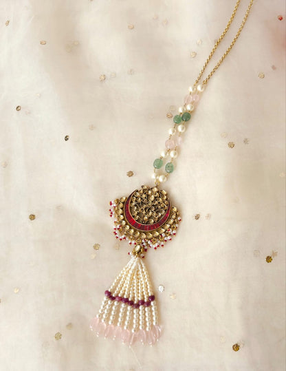 Blood moon tassel necklace
