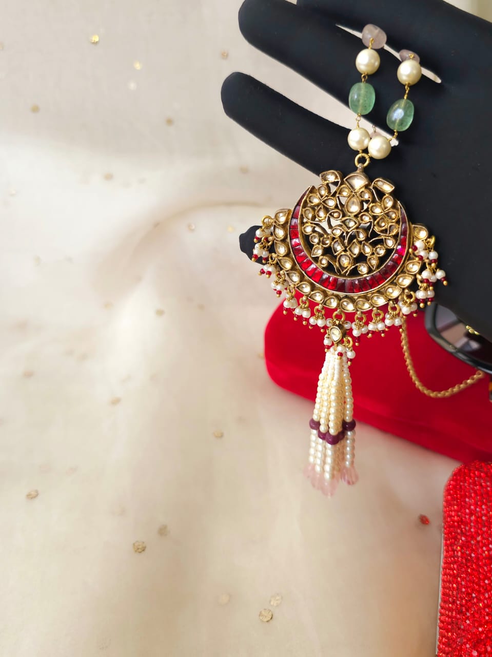 Blood moon tassel necklace