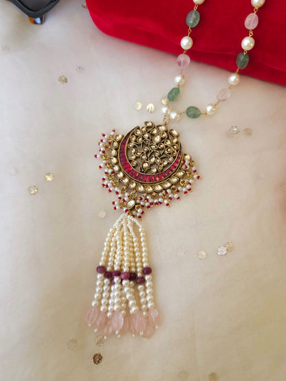Blood moon tassel necklace