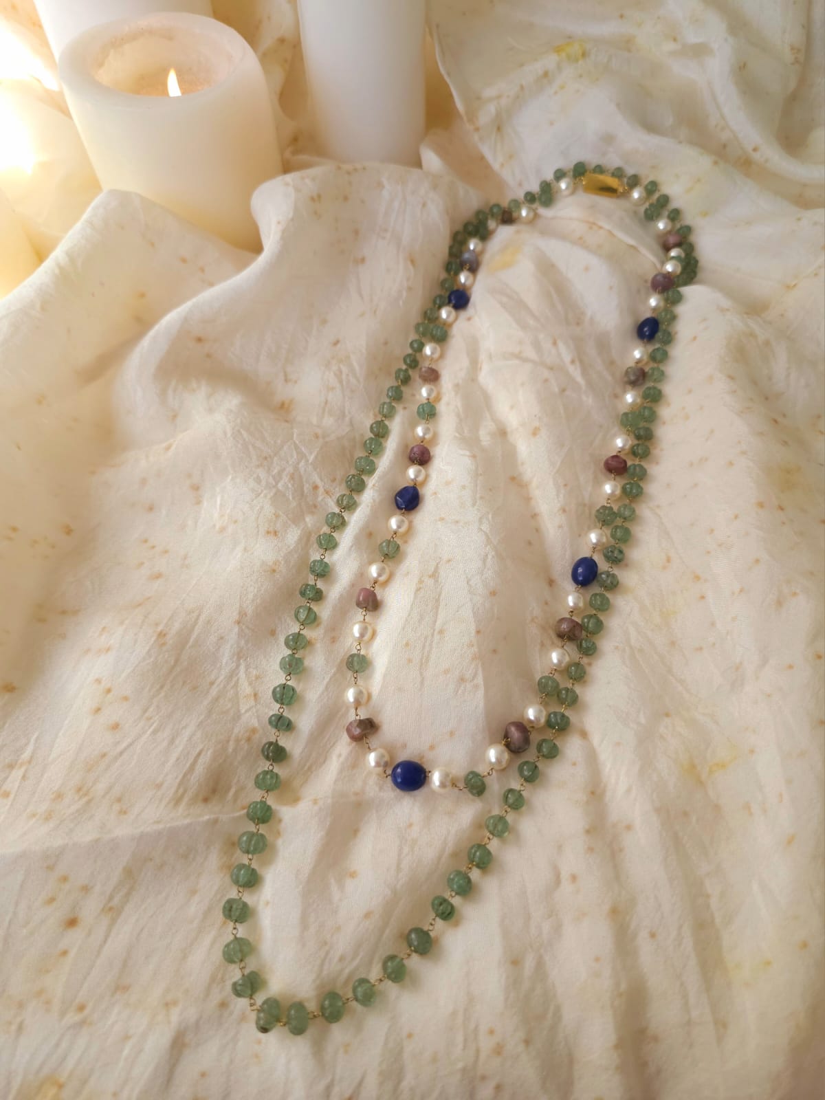 Swarovski pearls tourmaline necklace