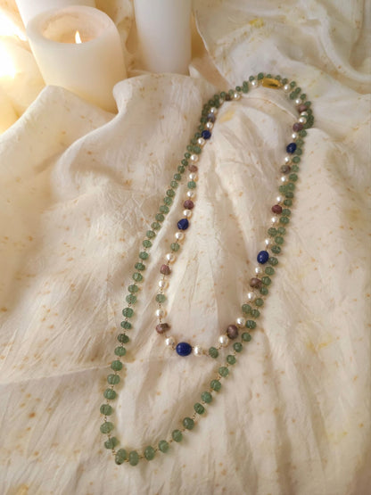 Swarovski pearls tourmaline necklace