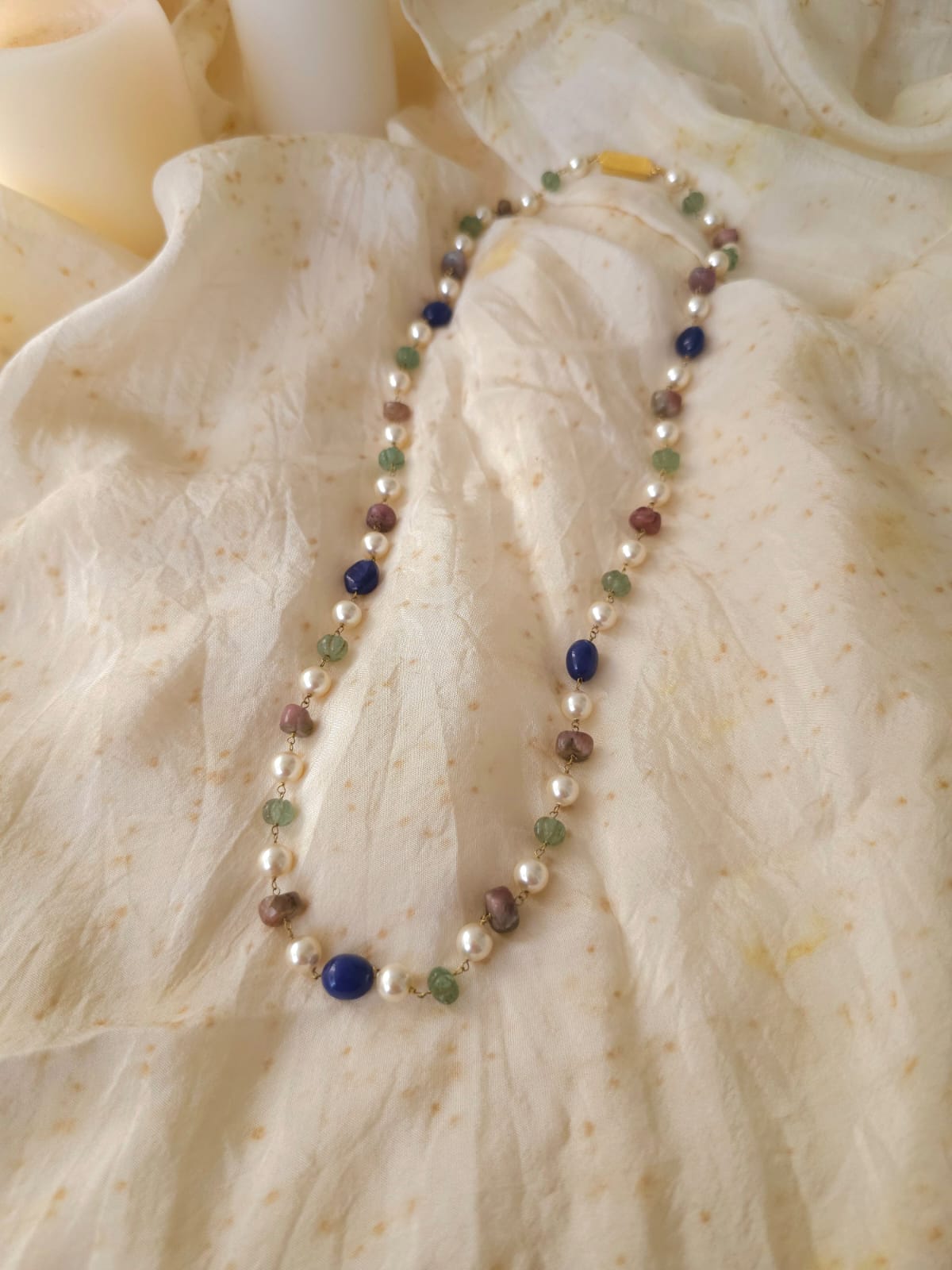 Swarovski pearls tourmaline necklace