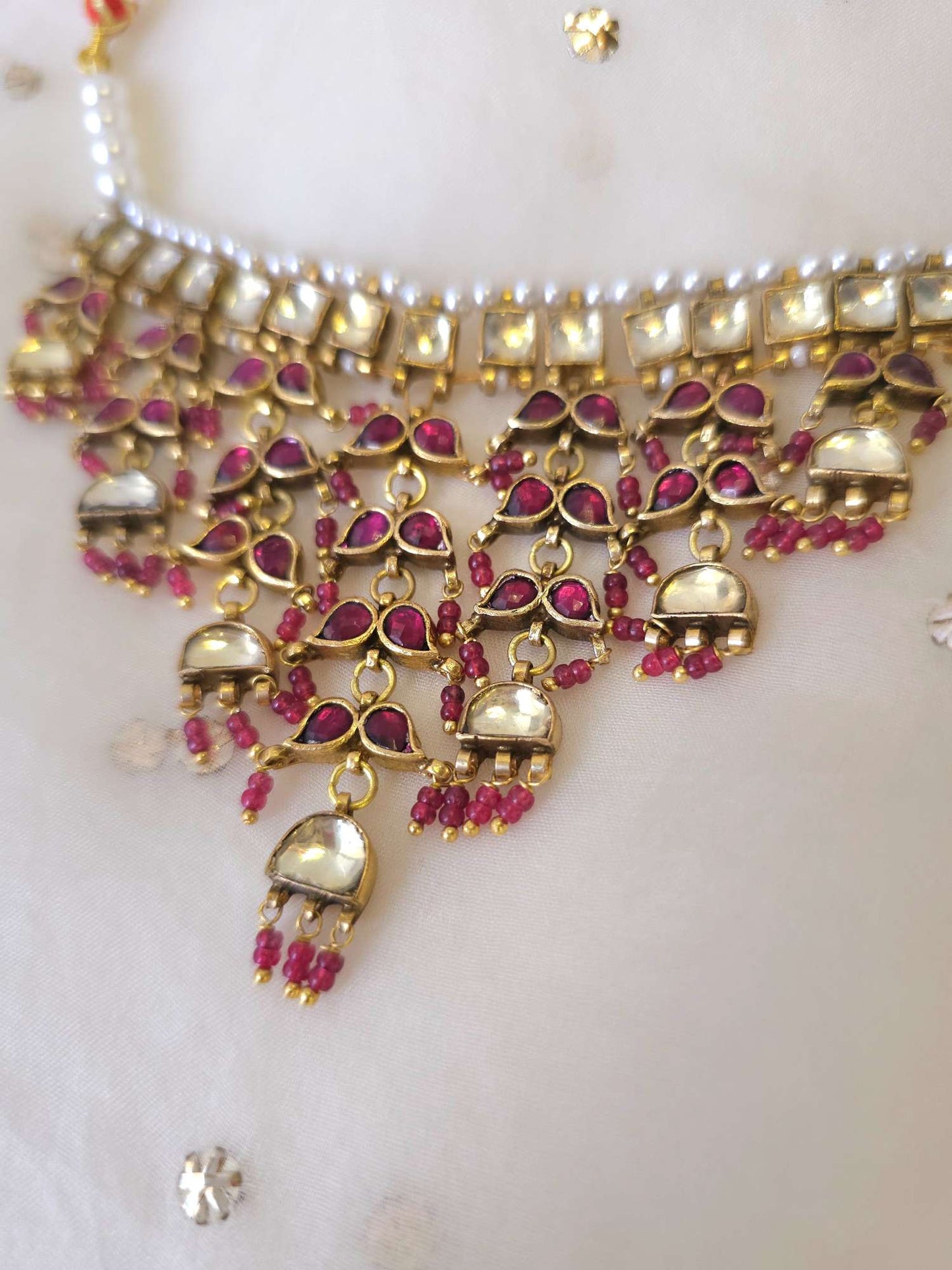 Belasagar rose necklace set