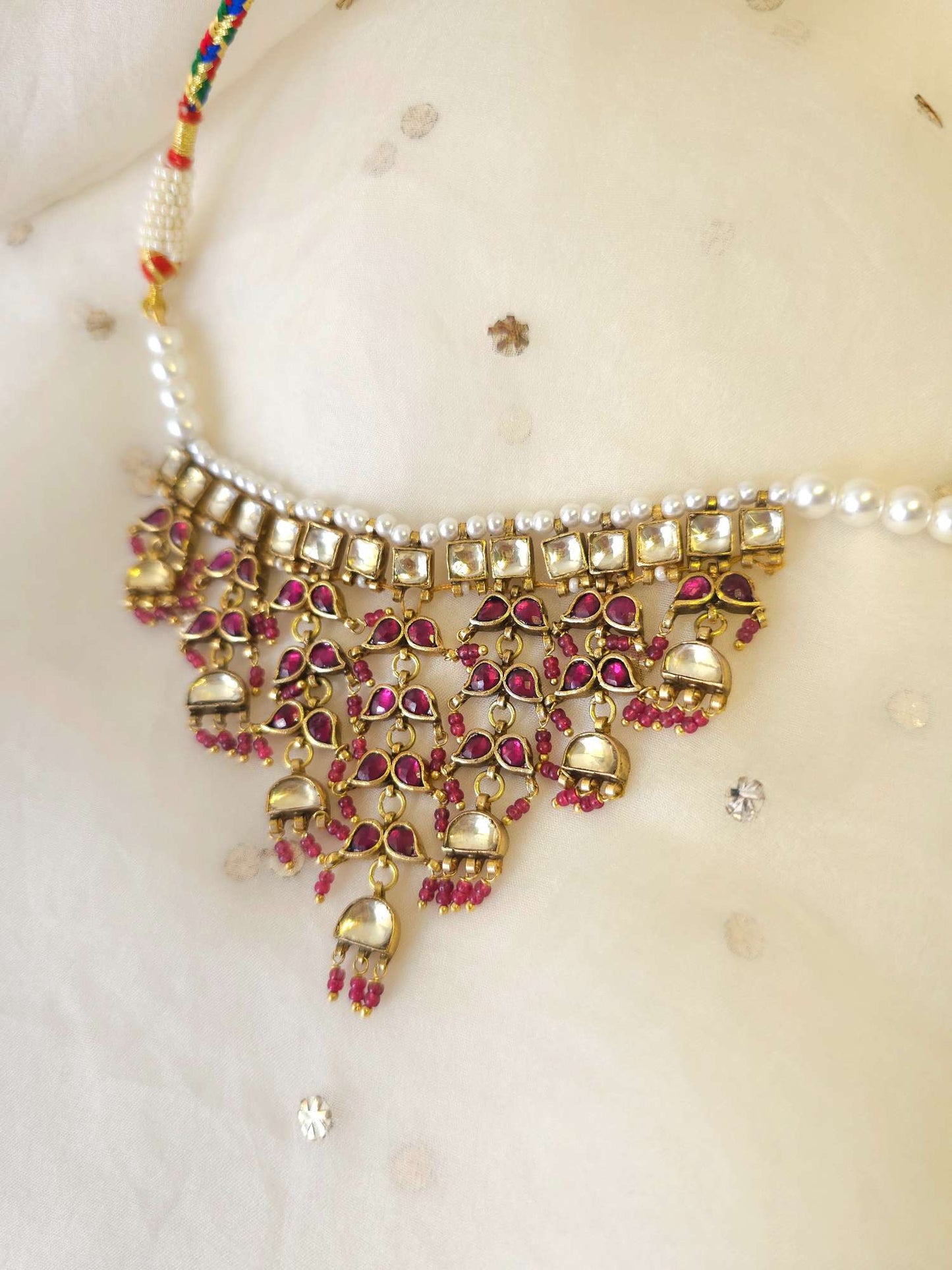 Belasagar rose necklace set