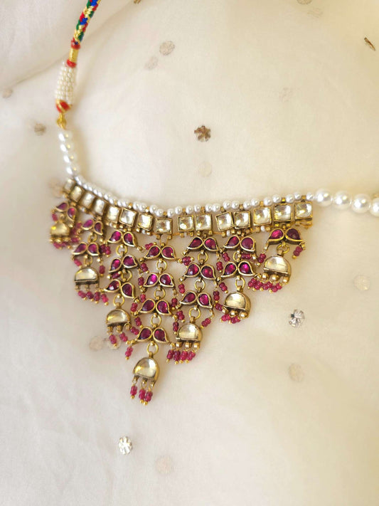 Belasagar rose necklace set