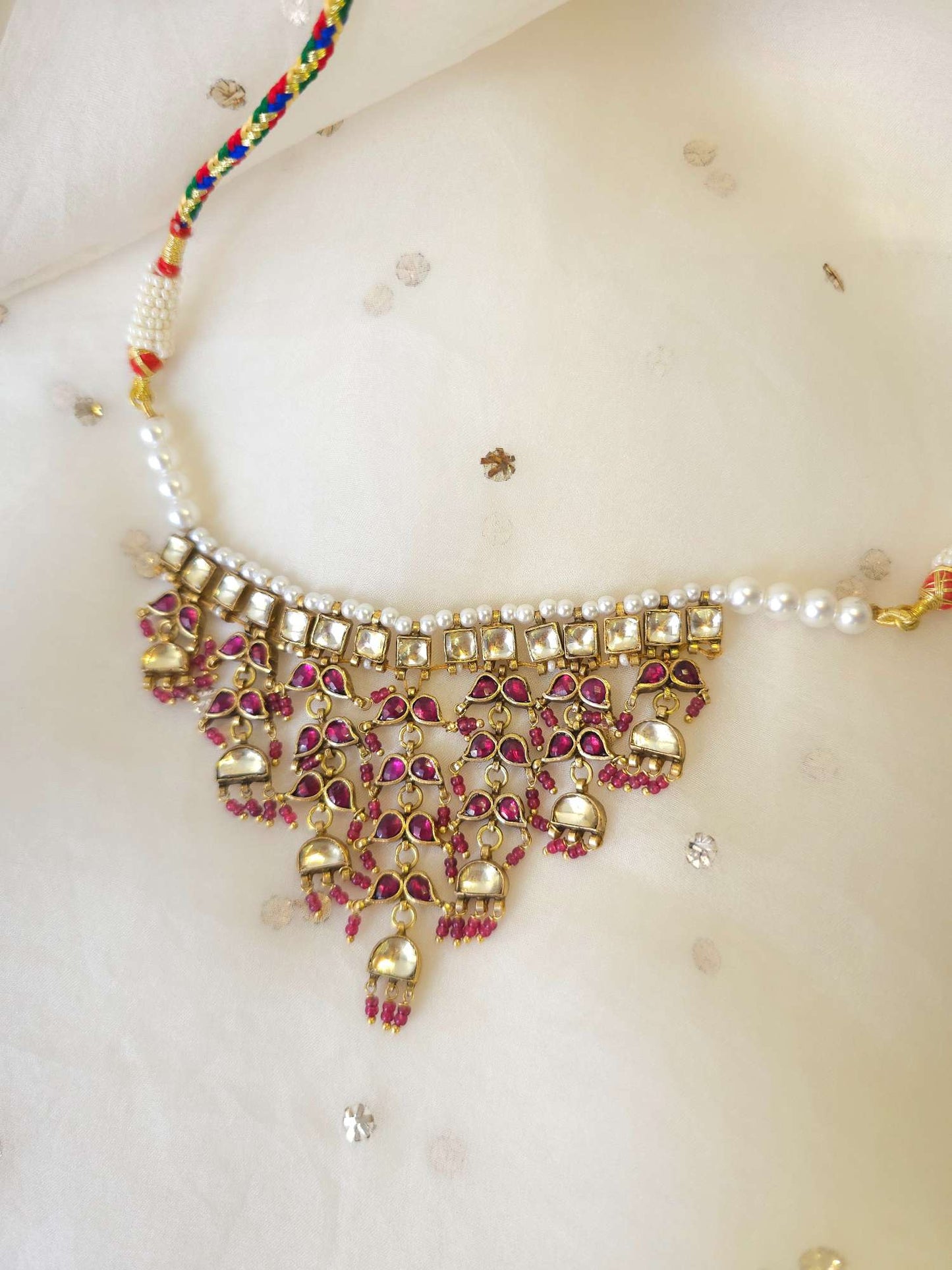 Belasagar rose necklace set