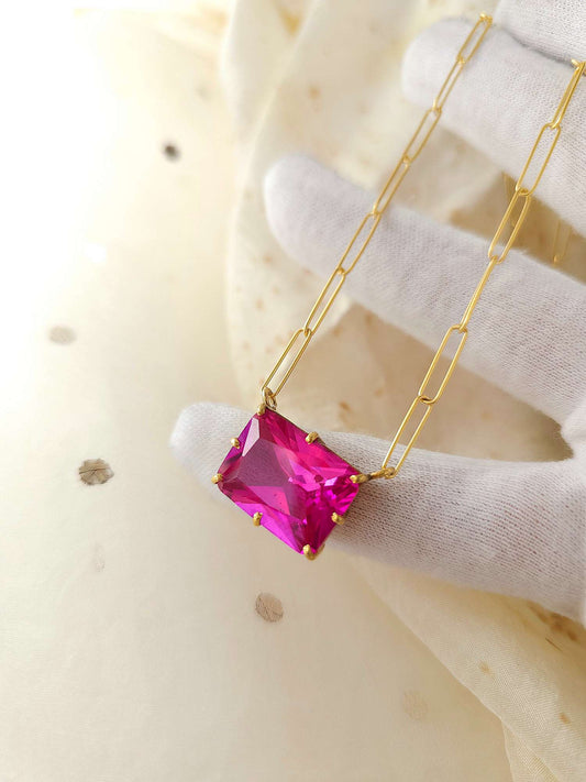 The ruby line silver necklace