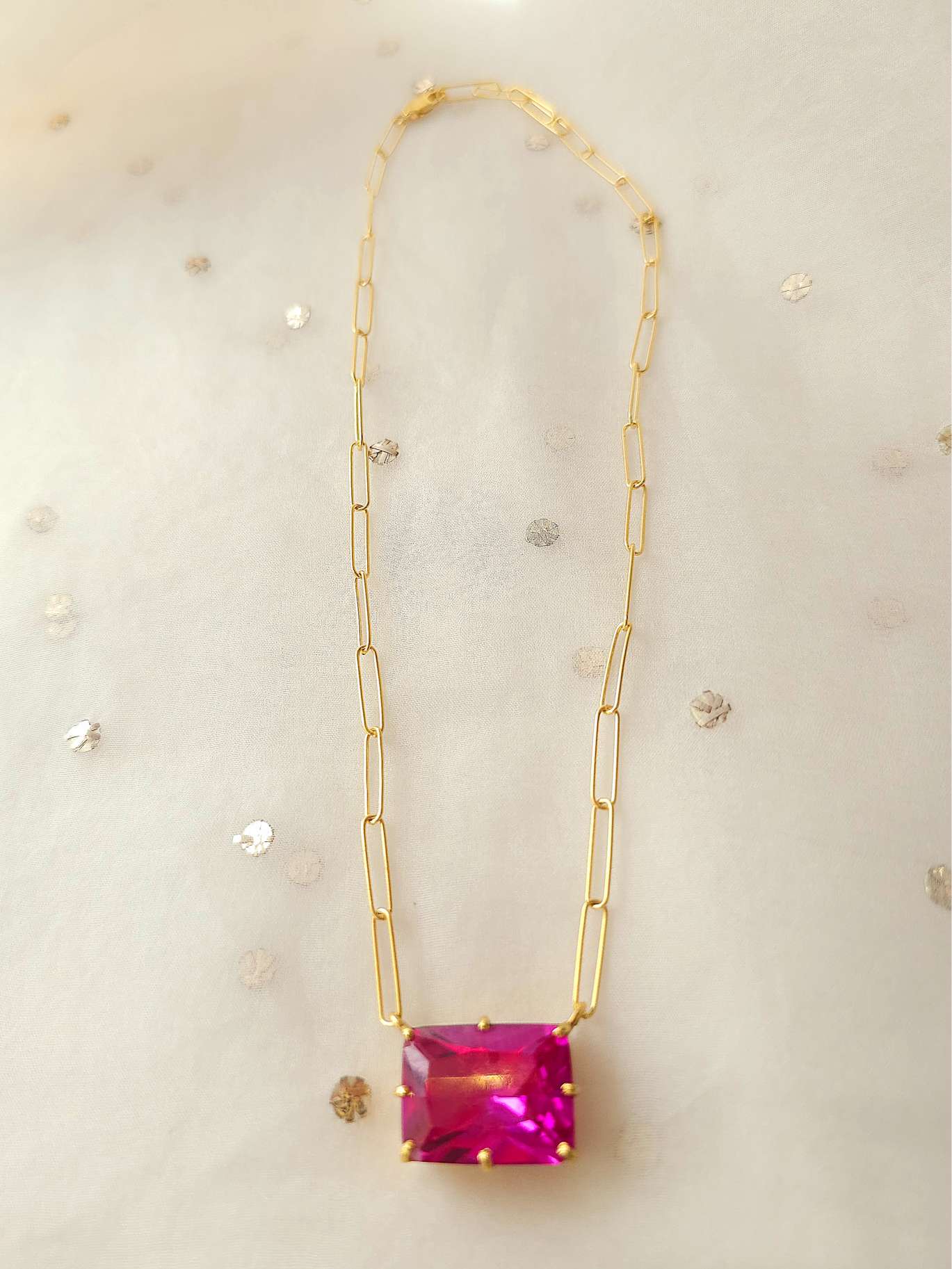 The ruby line silver necklace