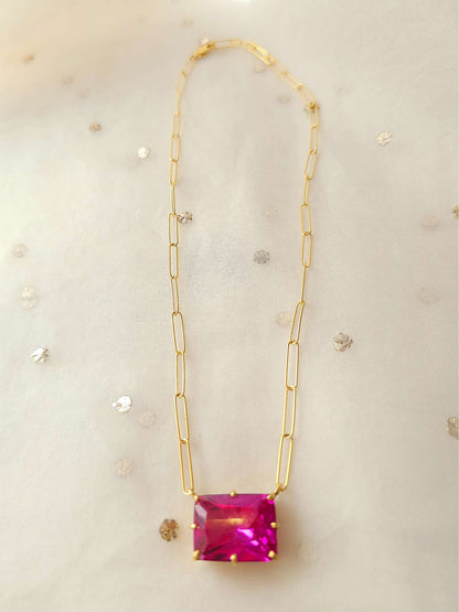 The ruby line silver necklace