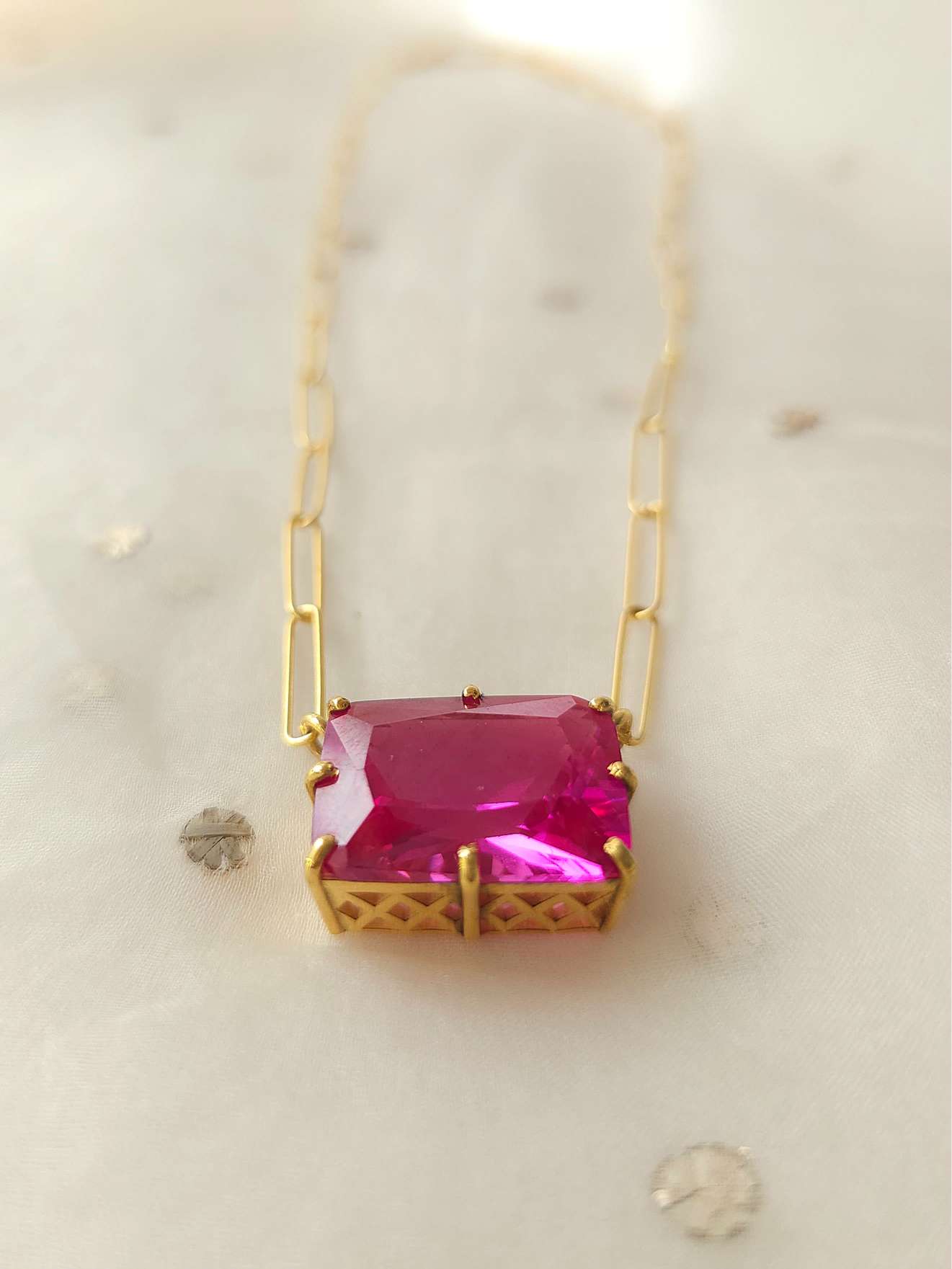 The ruby line silver necklace