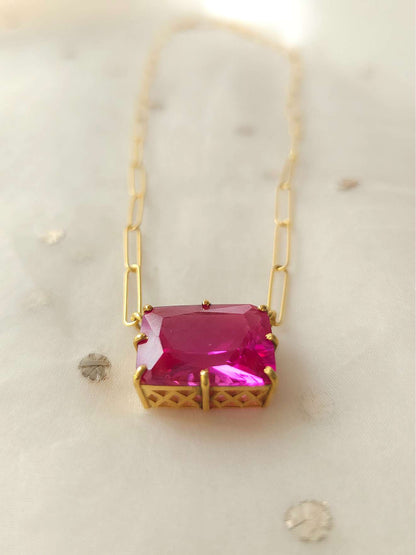 The ruby line silver necklace